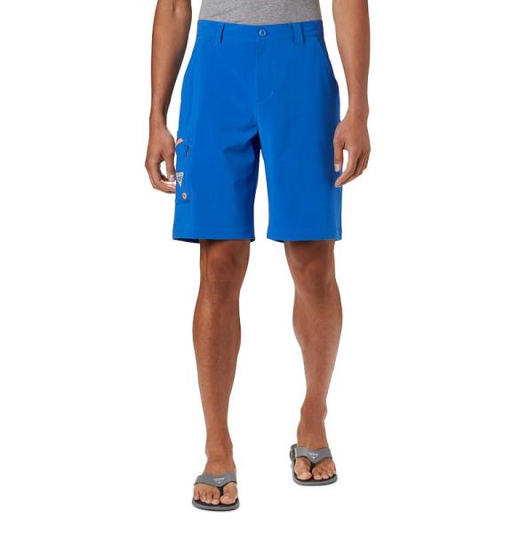 Columbia PFG Terminal Tackle Shorts Blue Yellow For Men's NZ58670 New Zealand